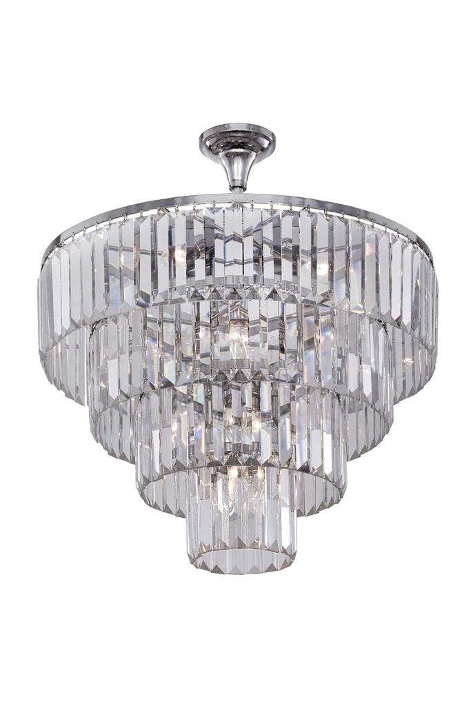 Empire chrome tiered chandelier